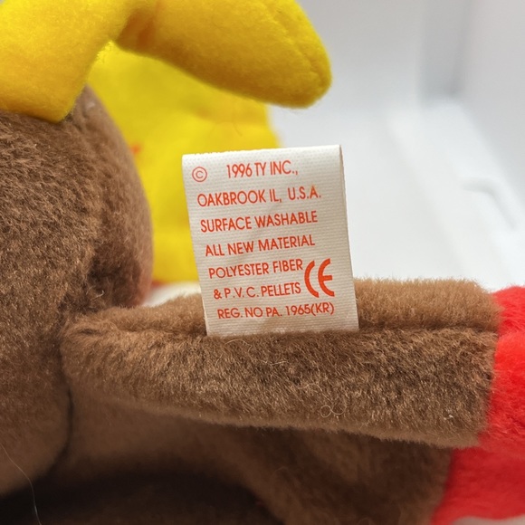 “Gobbles” Beanie Baby Turkey — RARE WITH 8 ERRORS & PVC PELLETS - Picture 10 of 14